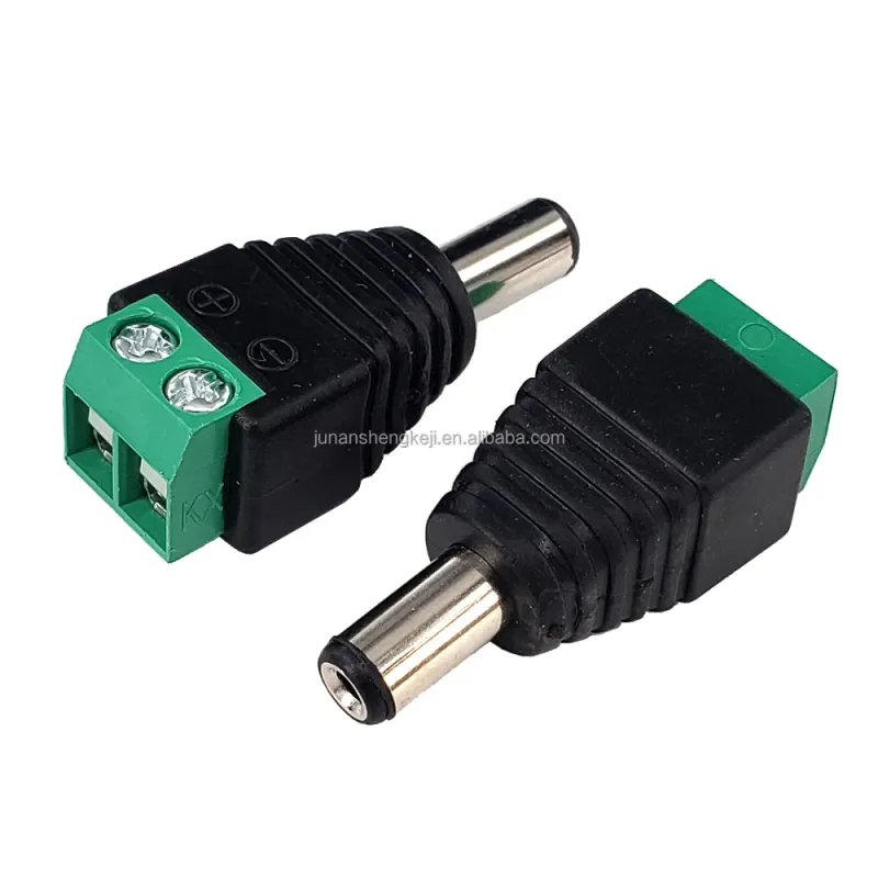 SP-CN326 male 5.5 x 2.1 mm DC connectors with green screw terminals