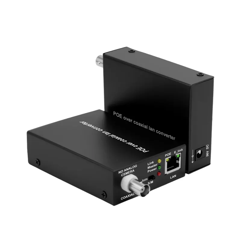 SP-EC304 pair of black aluminium PoE over coax extenders