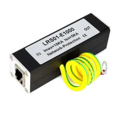 SP-SG302 gigabit Ethernet surge protector with RJ45 in and out and ground wire