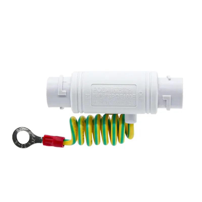 SP-SG304 white IP66 outdoor PoE surge protector with ground lead