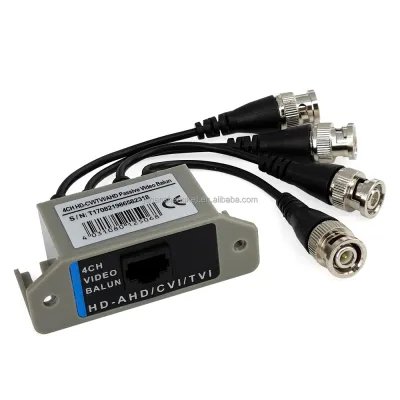 SP-VB314 four-channel passive video balun with four BNC leads and RJ45 port